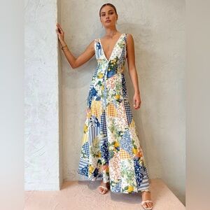 Commense Lemon Print Maxi Dress